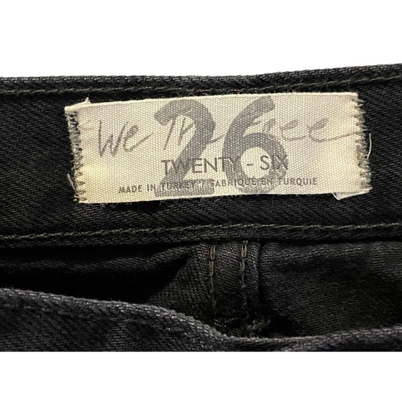 NWT Free People Maggie Mid-Rise Straight-Leg Jeans Black Wash Size 26 Distressed - Picture 14 of 16